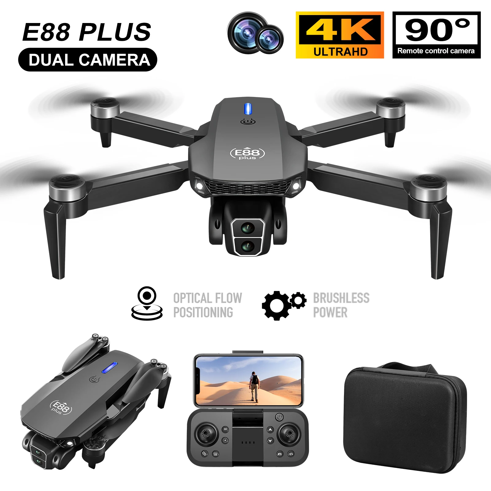 New E88 Plus Quadcopter Drone: - огляд і ціна Drone Lidar